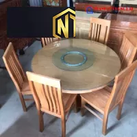 BÀN ĂN TRÒN GỖ SỒI GIÁ ƯU ĐÃI TẠI NGỌC THỊNH